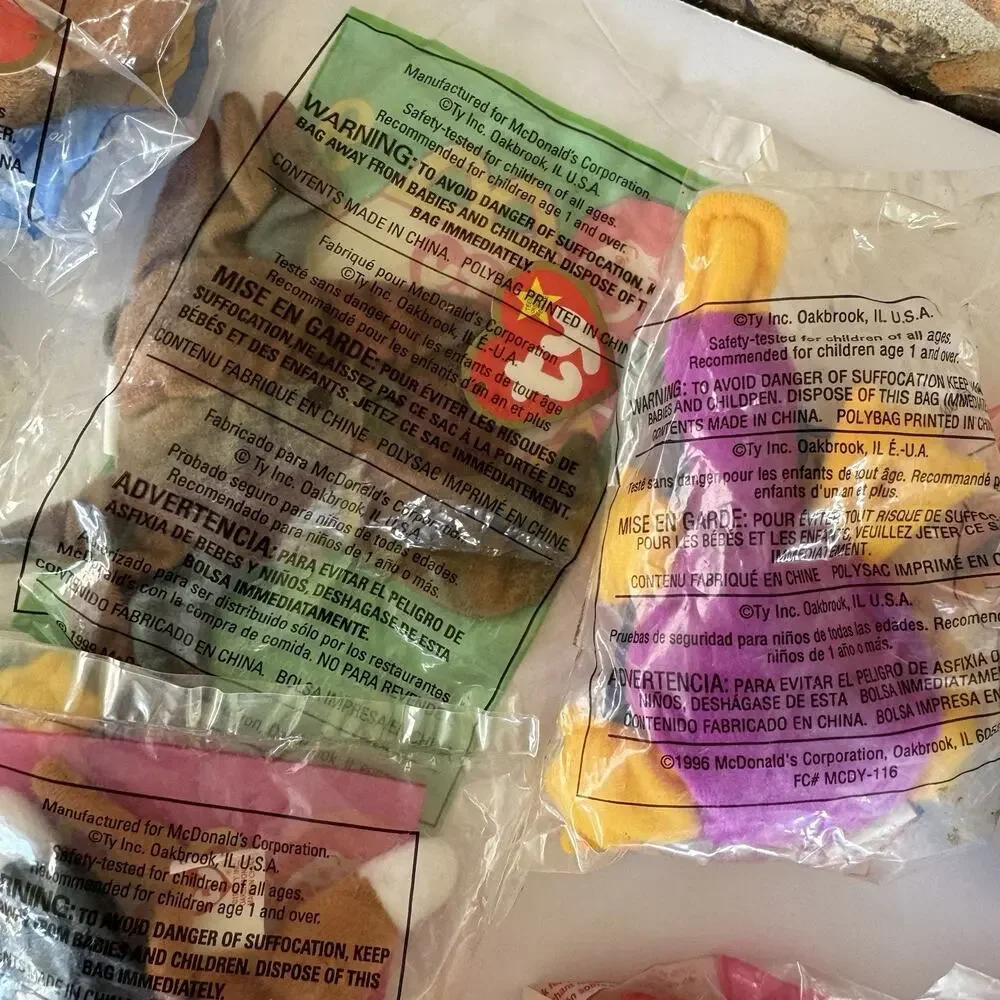 McDonalds TY Teenie Beanie Babies Happy Meal Toys (Set of‎ 11 - Sealed) 1990s
